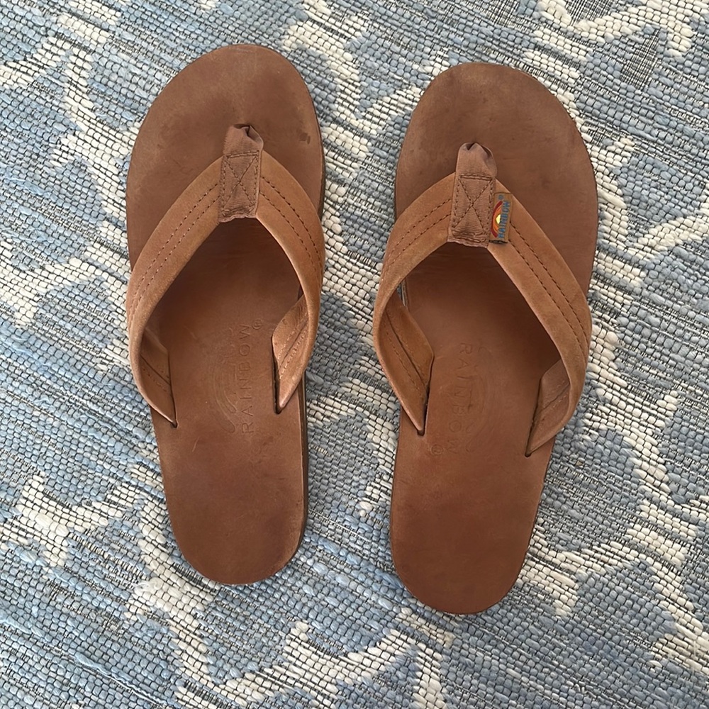 Rainbow Tan Sandals Large 7.5-8.5